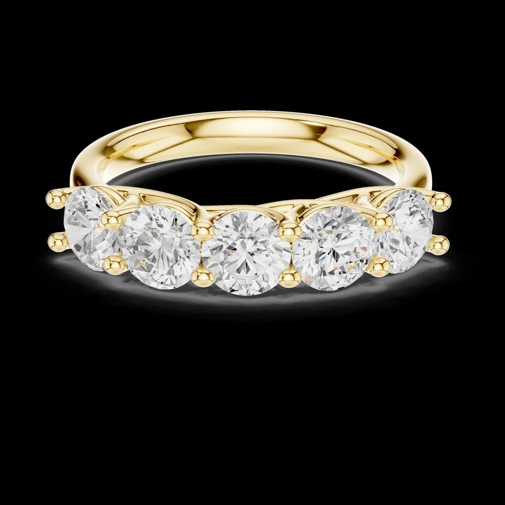 5 Stone Round Eternity Lab Grown Band - Image 3 5 Stone Round Eternity Lab Grown Band, view 3 of 6