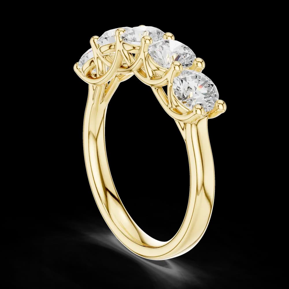 5 Stone Round Eternity Lab Grown Band - Image 4 5 Stone Round Eternity Lab Grown Band, view 4 of 6