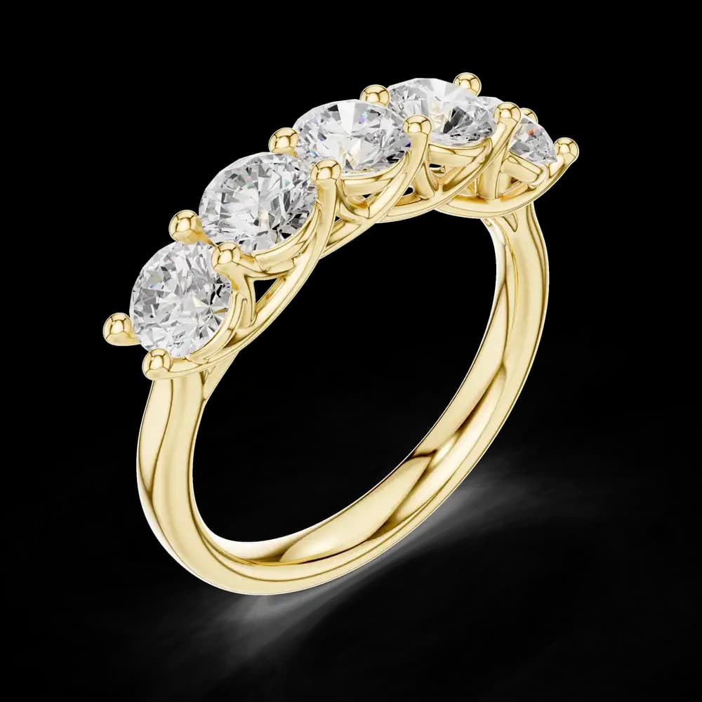 5 Stone Round Eternity Lab Grown Band - Image 5 5 Stone Round Eternity Lab Grown Band, view 5 of 6