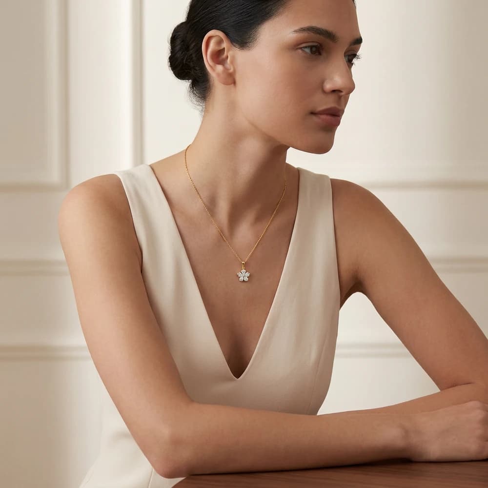 Sophisticated Princess Cut Lab Grown Diamond Pendant - Image 3 Sophisticated Princess Cut Lab Grown Diamond Pendant, view 3 of 5