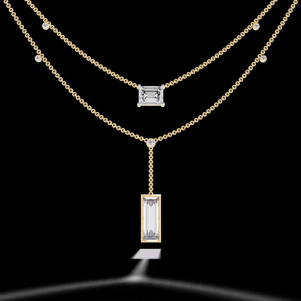 Sophisticated Dual-Strand Lab Grown Diamond Necklace - Image 1 Sophisticated Dual-Strand Lab Grown Diamond Necklace, view 1 of 4