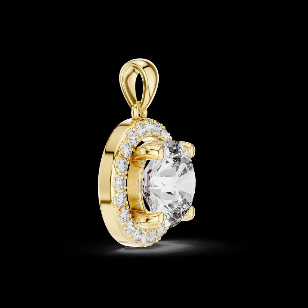 Sophisticated Round Solitaire Lab Grown Diamond Pendant - Image 2 Sophisticated Round Solitaire Lab Grown Diamond Pendant, view 2 of 2