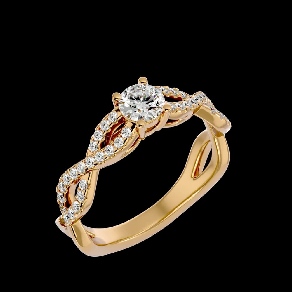 Sparkling Braid Round Lab Grown Diamond Ring - Image 1 Sparkling Braid Round Lab Grown Diamond Ring, view 1 of 4