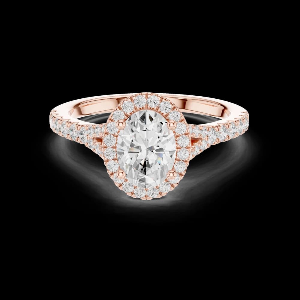 Classic Oval Halo Solitaire Ring - Image 1 Classic Oval Halo Solitaire Ring, view 1 of 6