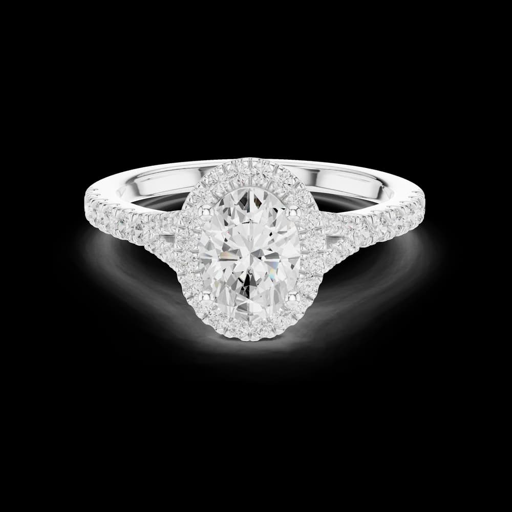 Classic Oval Halo Solitaire Ring - Image 2 Classic Oval Halo Solitaire Ring, view 2 of 6