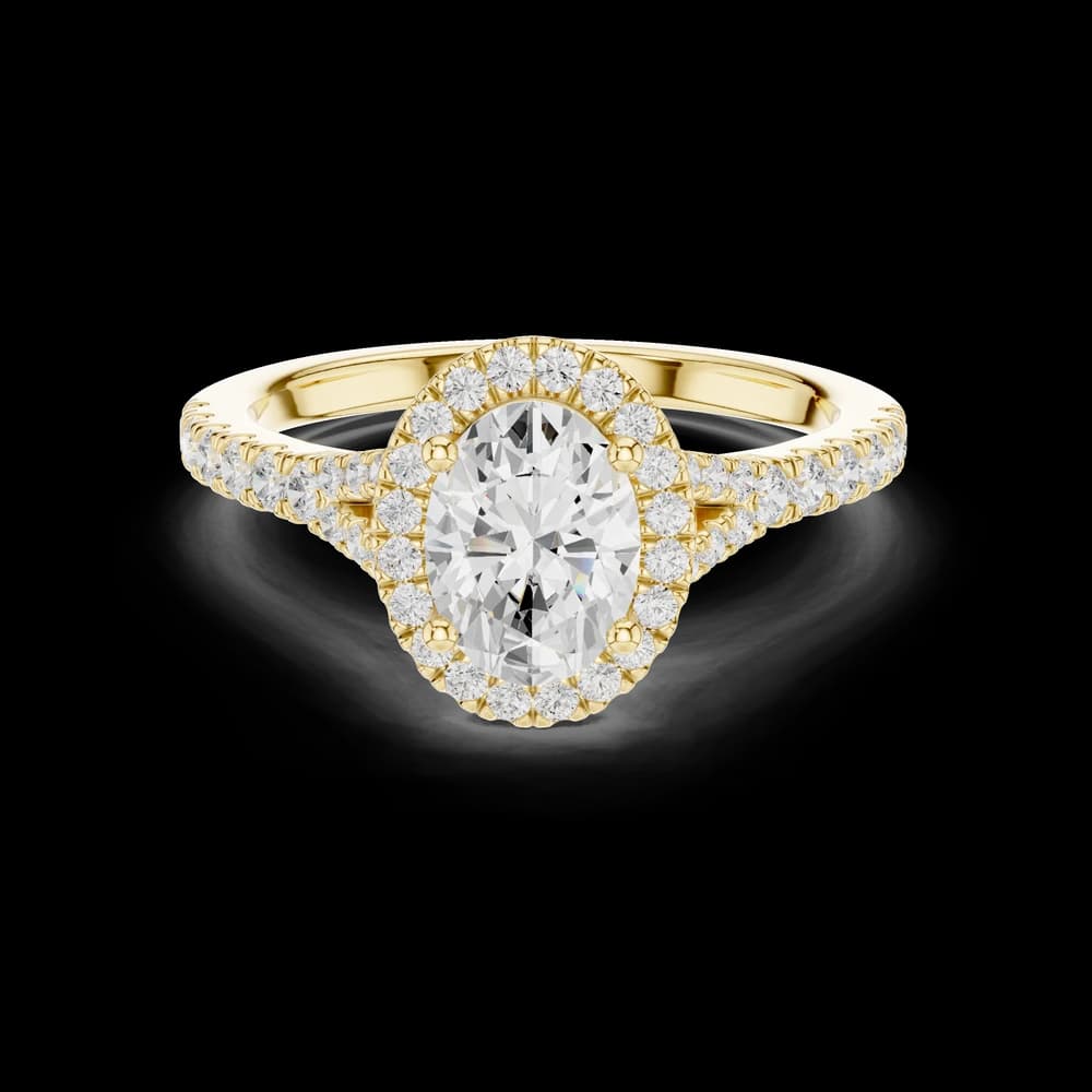 Classic Oval Halo Solitaire Ring - Image 3 Classic Oval Halo Solitaire Ring, view 3 of 6