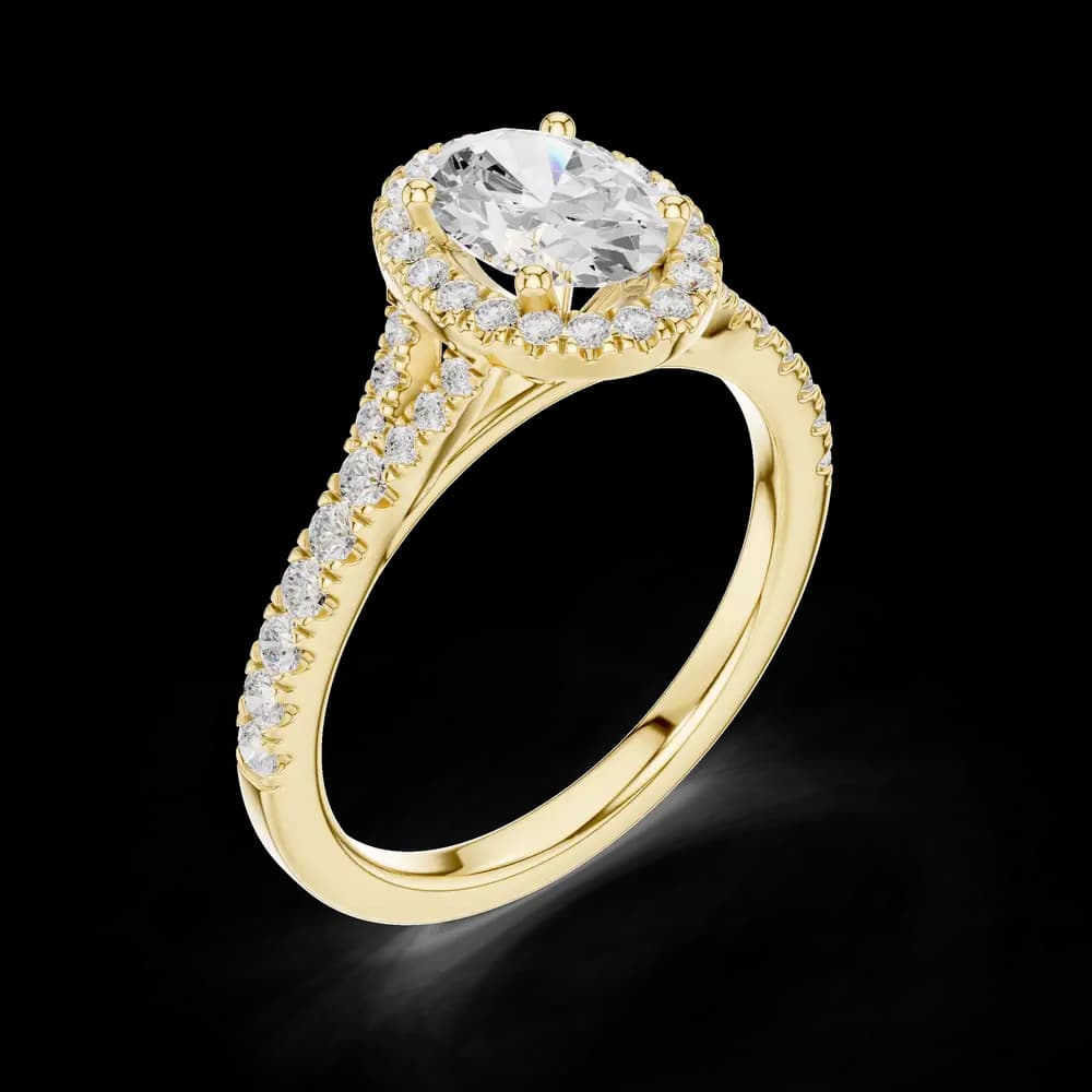 Classic Oval Halo Solitaire Ring - Image 5 Classic Oval Halo Solitaire Ring, view 5 of 6