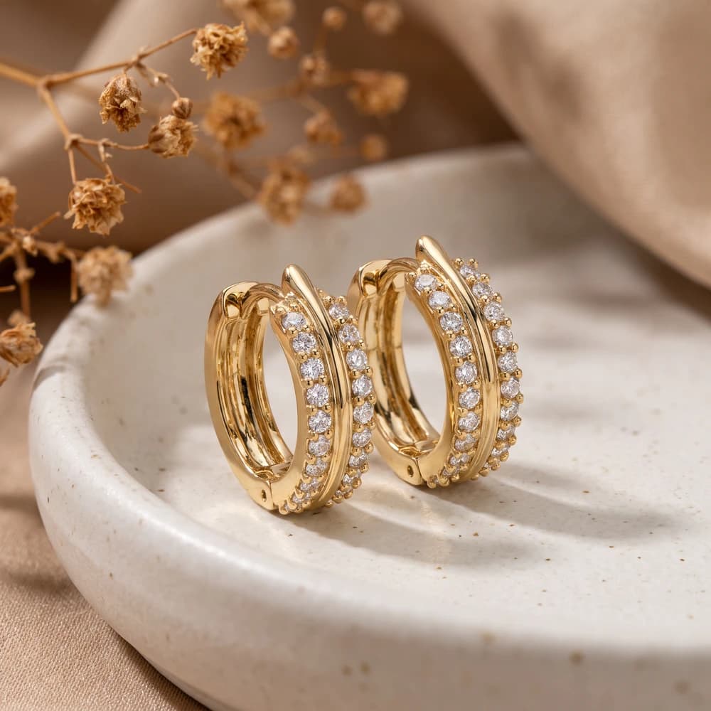 The Imperial Colonnade Diamond Hoops - Image 4 The Imperial Colonnade Diamond Hoops, view 4 of 5