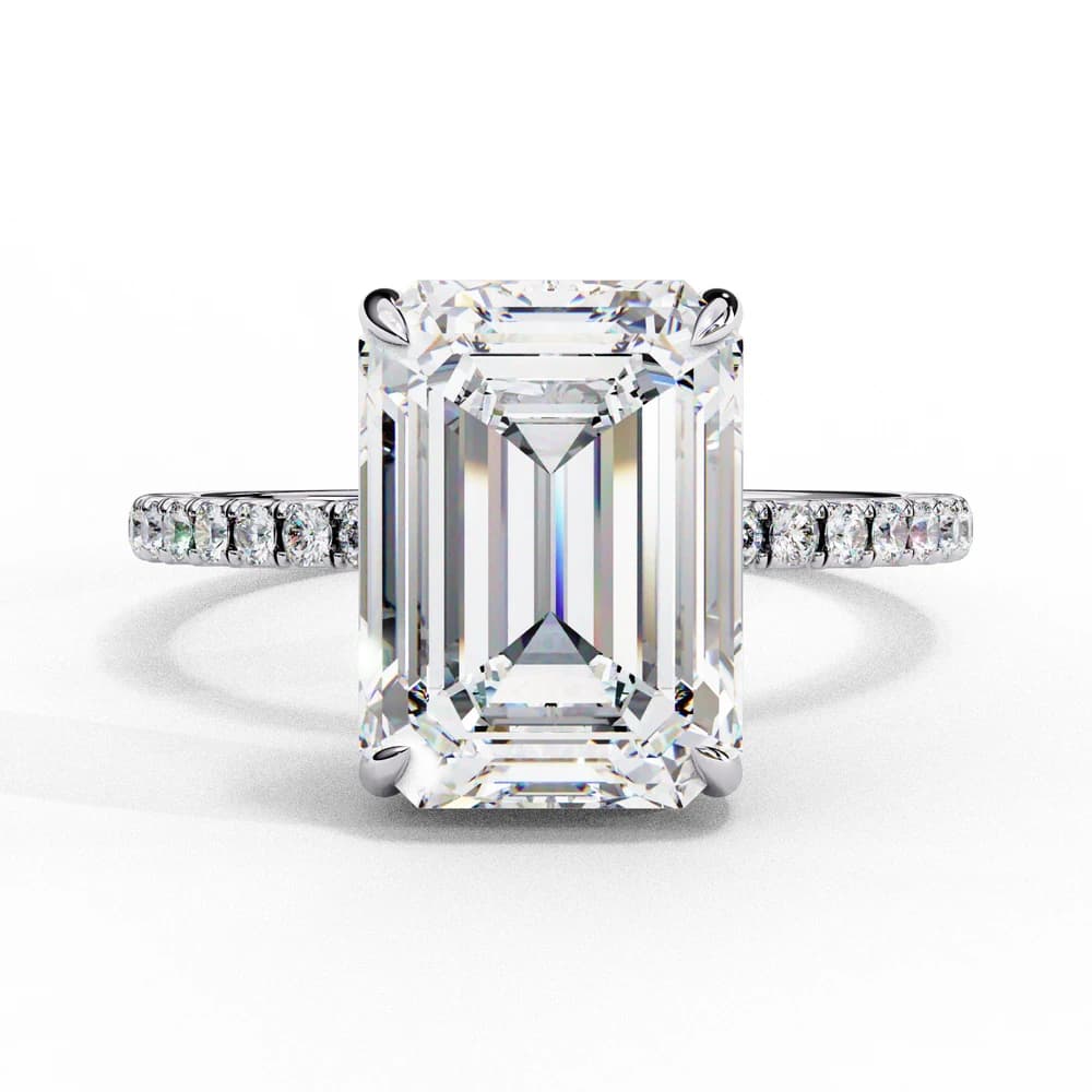Sparkling Emerald Cut Engagement Lab Grown Diamond Ring - Image 1 Sparkling Emerald Cut Engagement Lab Grown Diamond Ring, view 1 of 13