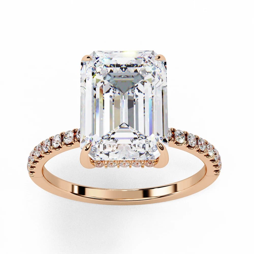 Sparkling Emerald Cut Engagement Lab Grown Diamond Ring - Image 13 Sparkling Emerald Cut Engagement Lab Grown Diamond Ring, view 13 of 13