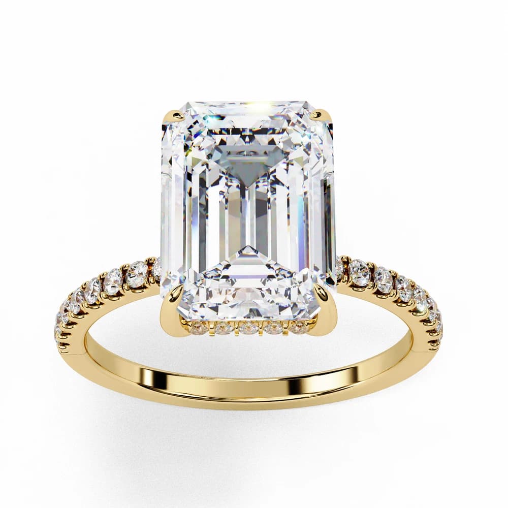 Sparkling Emerald Cut Engagement Lab Grown Diamond Ring - Image 2 Sparkling Emerald Cut Engagement Lab Grown Diamond Ring, view 2 of 13