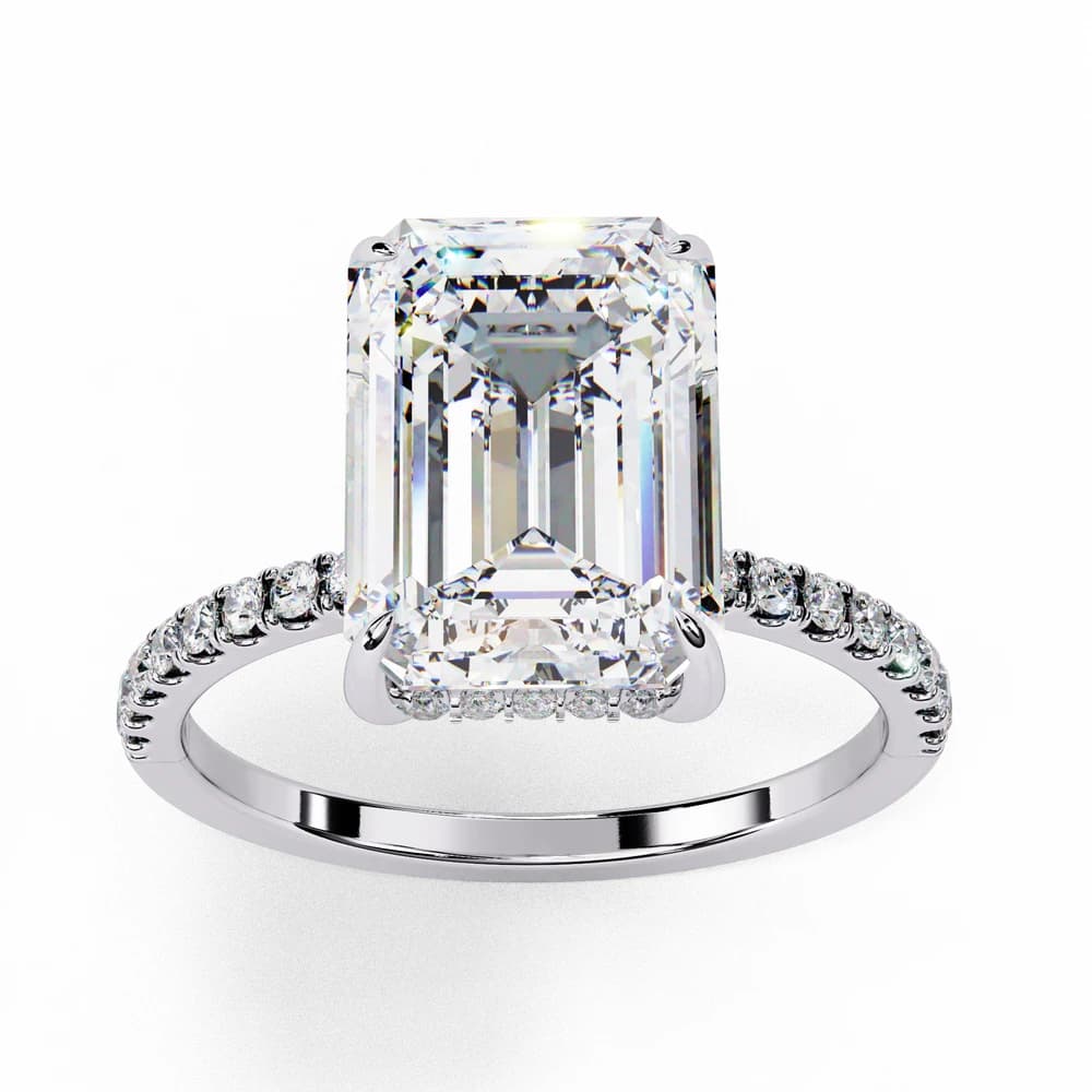 Sparkling Emerald Cut Engagement Lab Grown Diamond Ring - Image 3 Sparkling Emerald Cut Engagement Lab Grown Diamond Ring, view 3 of 13