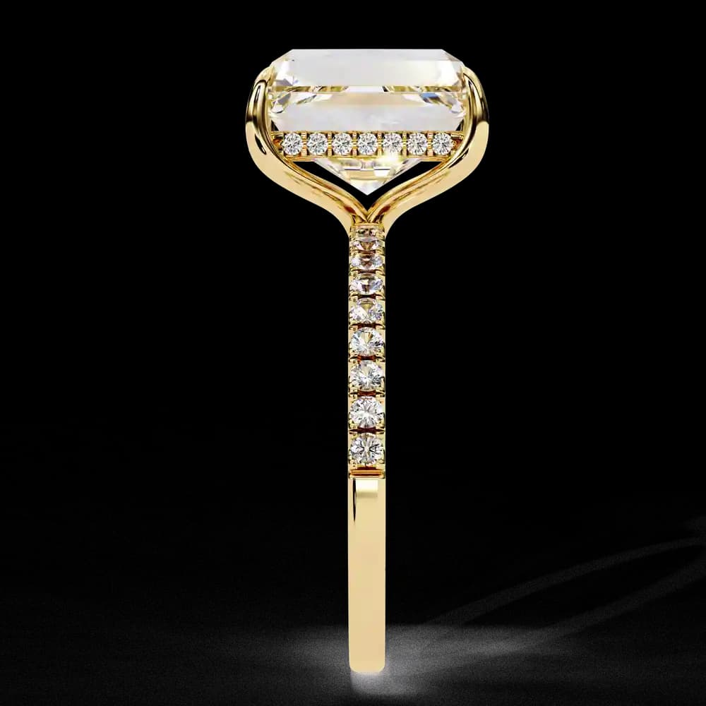 Sparkling Emerald Cut Engagement Lab Grown Diamond Ring - Image 4 Sparkling Emerald Cut Engagement Lab Grown Diamond Ring, view 4 of 13