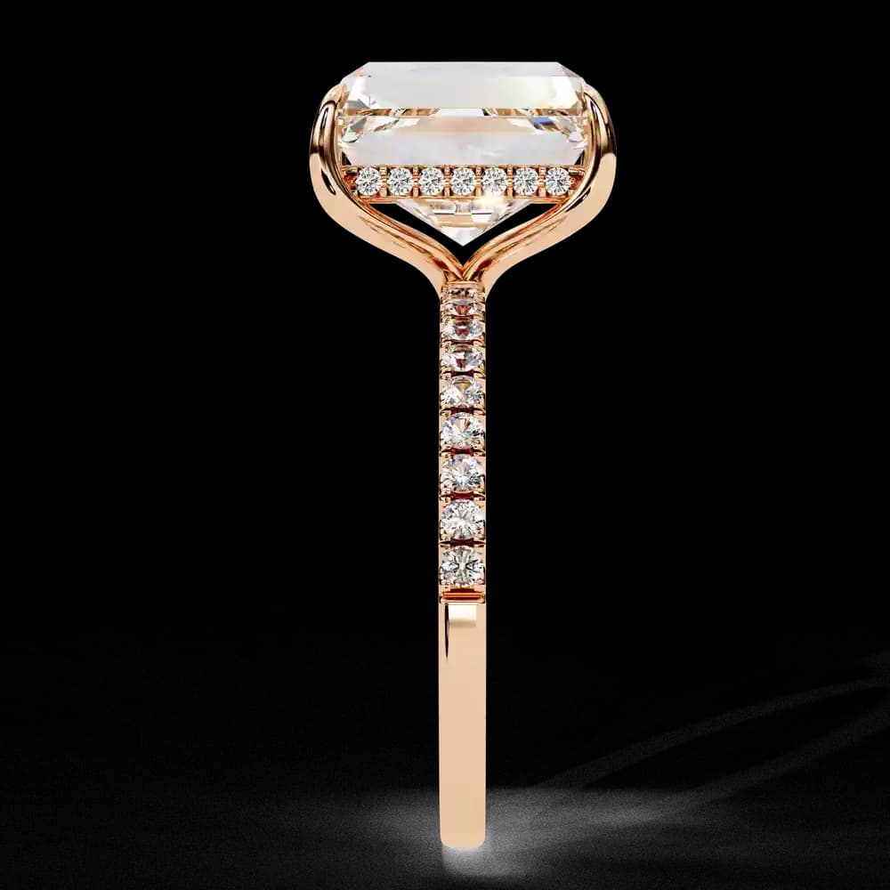 Sparkling Emerald Cut Engagement Lab Grown Diamond Ring - Image 5 Sparkling Emerald Cut Engagement Lab Grown Diamond Ring, view 5 of 13