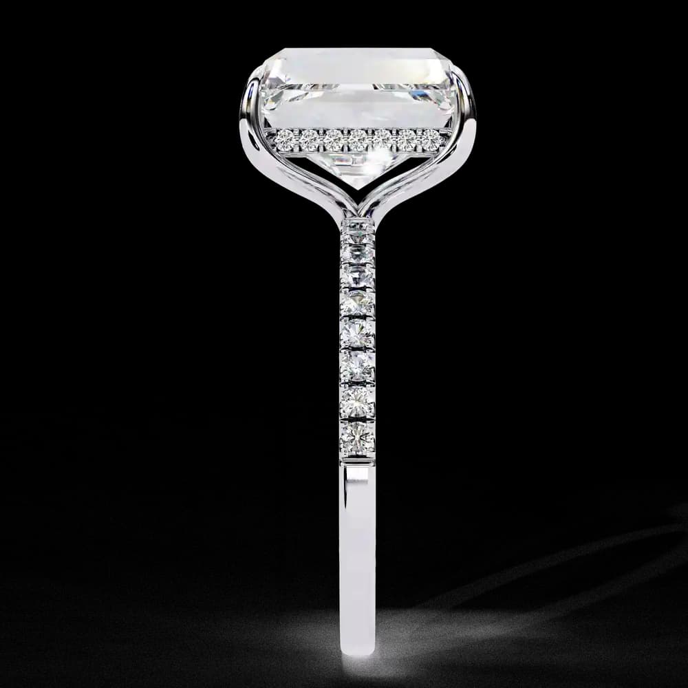 Sparkling Emerald Cut Engagement Lab Grown Diamond Ring - Image 6 Sparkling Emerald Cut Engagement Lab Grown Diamond Ring, view 6 of 13