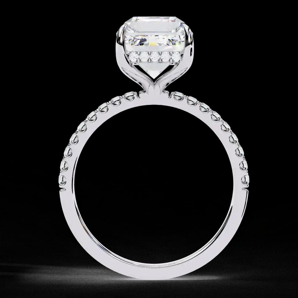 Sparkling Emerald Cut Engagement Lab Grown Diamond Ring - Image 7 Sparkling Emerald Cut Engagement Lab Grown Diamond Ring, view 7 of 13