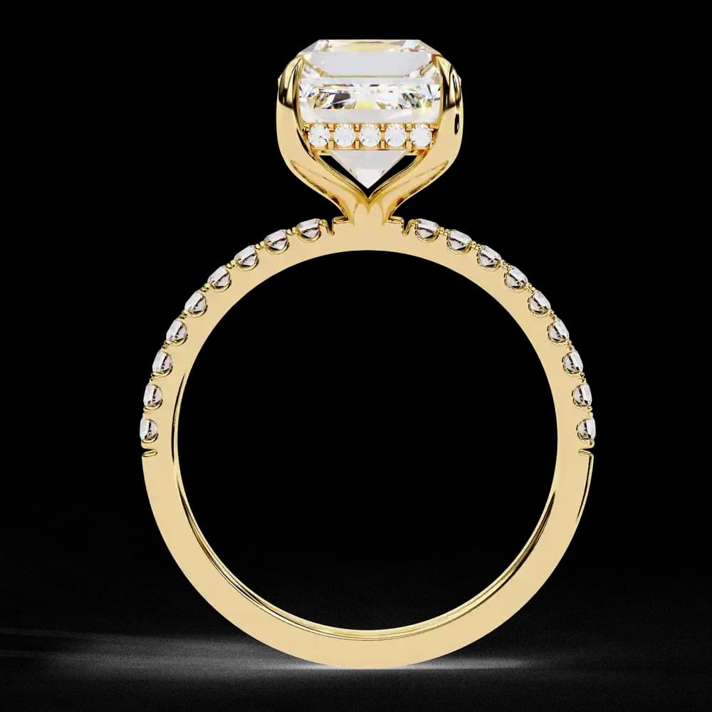 Sparkling Emerald Cut Engagement Lab Grown Diamond Ring - Image 8 Sparkling Emerald Cut Engagement Lab Grown Diamond Ring, view 8 of 13