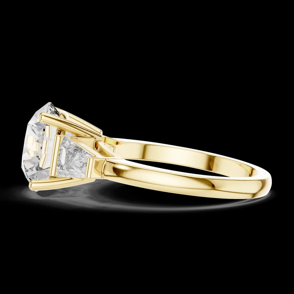 Elegant Round Cut Three Stone Lab Grown Ring - Image 5 Elegant Round Cut Three Stone Lab Grown Ring, view 5 of 5