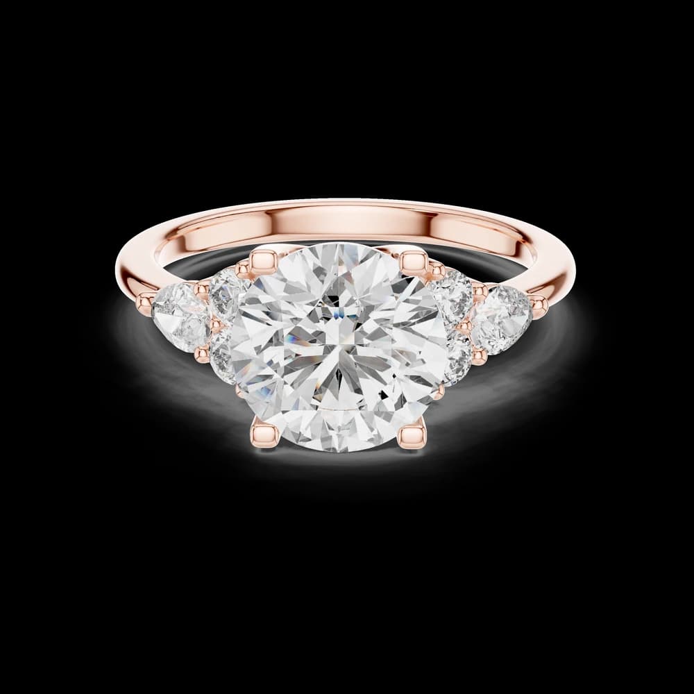 Round Center Stone Cluster Yellow Gold Ring - Image 1 Round Center Stone Cluster Yellow Gold Ring, view 1 of 5