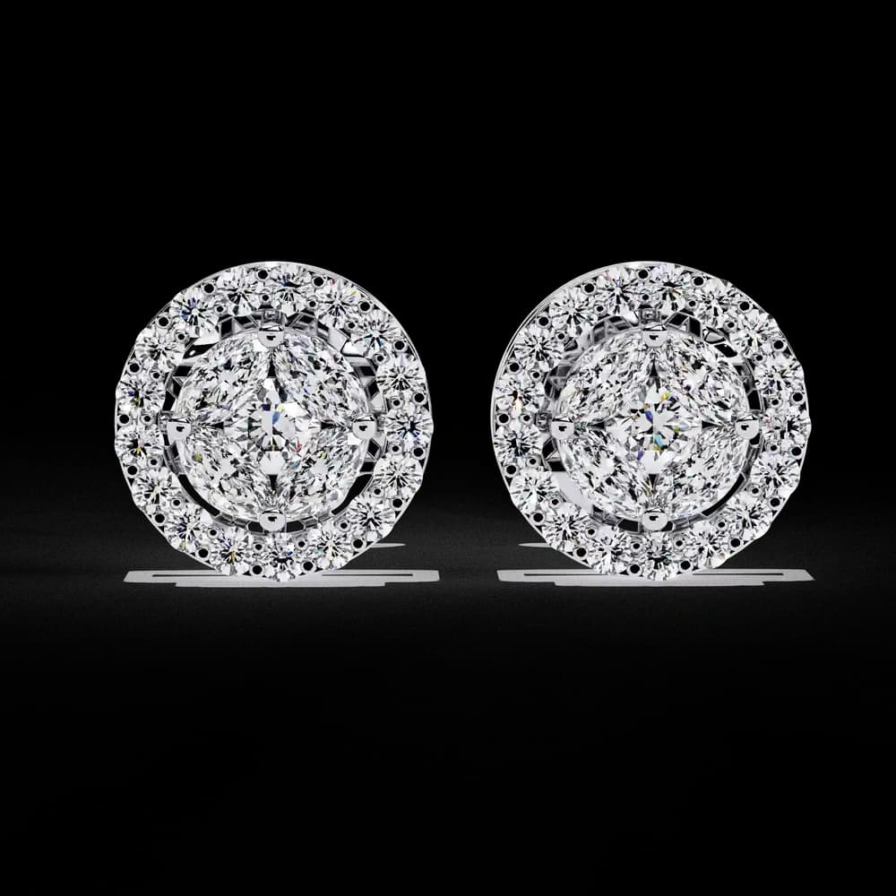 Sparkling Halo Lab Grown Diamond Stud Earrings - Image 10 Sparkling Halo Lab Grown Diamond Stud Earrings, view 10 of 18