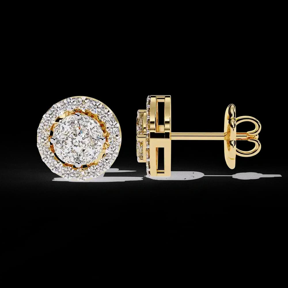 Sparkling Halo Lab Grown Diamond Stud Earrings - Image 18 Sparkling Halo Lab Grown Diamond Stud Earrings, view 18 of 18