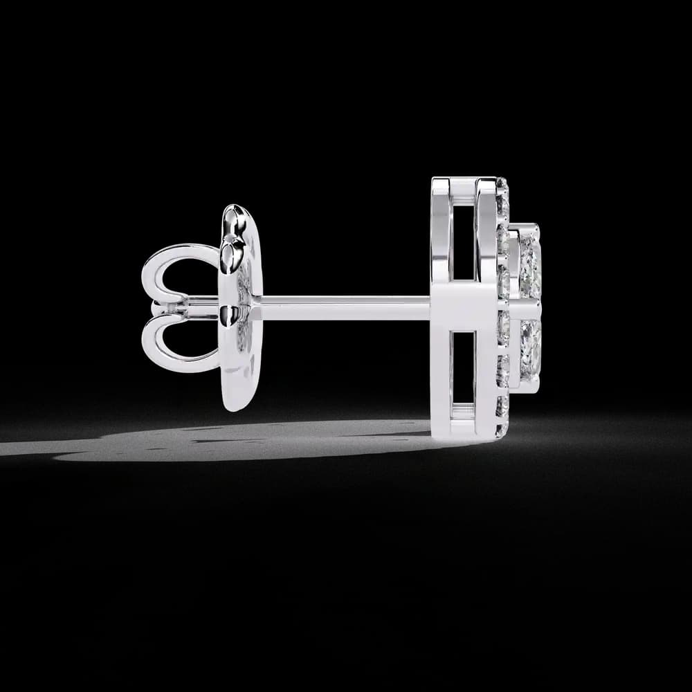 Sparkling Halo Lab Grown Diamond Stud Earrings - Image 6 Sparkling Halo Lab Grown Diamond Stud Earrings, view 6 of 18