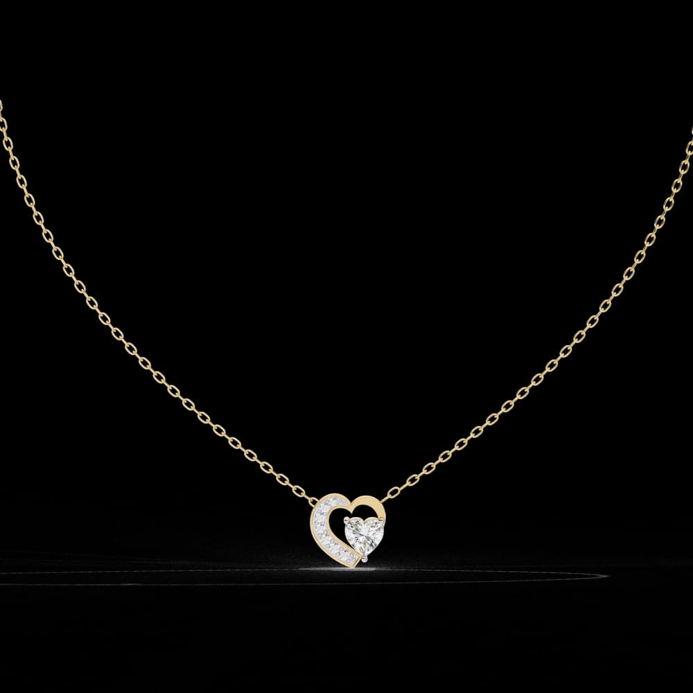 Sparkling Heart Cut Lab Grown Diamond Pendant - Image 1 Sparkling Heart Cut Lab Grown Diamond Pendant, view 1 of 4