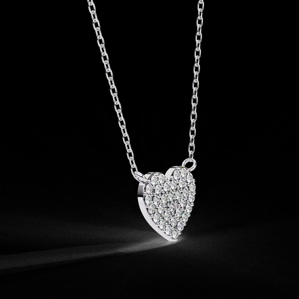 Sparkling Heart Lab Grown Diamond Pendant - Image 11 Sparkling Heart Lab Grown Diamond Pendant, view 11 of 22