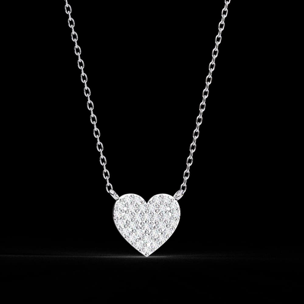 Sparkling Heart Lab Grown Diamond Pendant - Image 4 Sparkling Heart Lab Grown Diamond Pendant, view 4 of 22