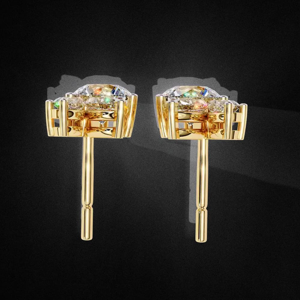 Sparkling Marquise and Round Lab Grown Diamond Stud Earrings - Image 2 Sparkling Marquise and Round Lab Grown Diamond Stud Earrings, view 2 of 4