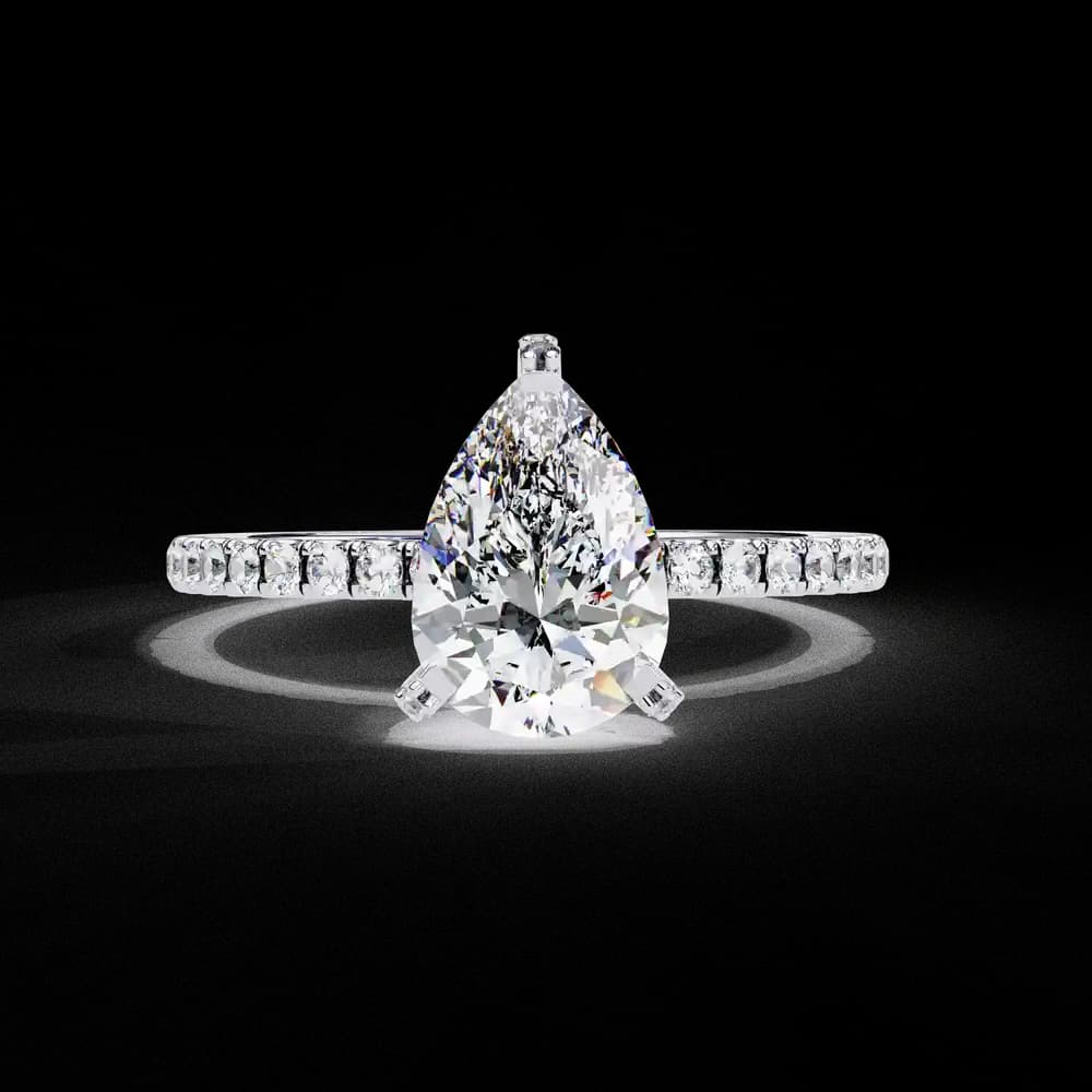 Sparkling Pear Cut Lab Grown Diamond Engagement Ring - Image 13 Sparkling Pear Cut Lab Grown Diamond Engagement Ring, view 13 of 14