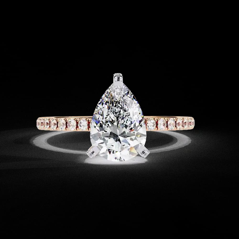 Sparkling Pear Cut Lab Grown Diamond Engagement Ring - Image 14 Sparkling Pear Cut Lab Grown Diamond Engagement Ring, view 14 of 14