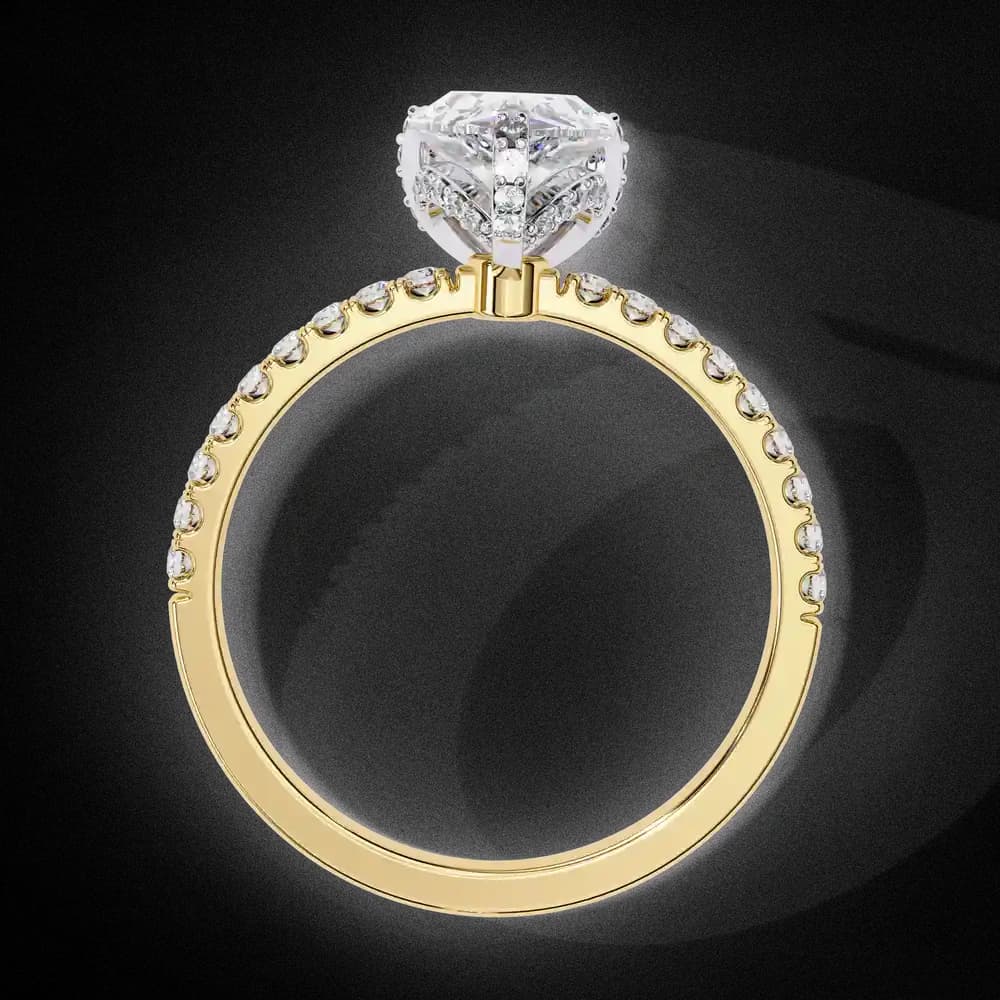 Sparkling Pear Cut Lab Grown Diamond Engagement Ring - Image 3 Sparkling Pear Cut Lab Grown Diamond Engagement Ring, view 3 of 14
