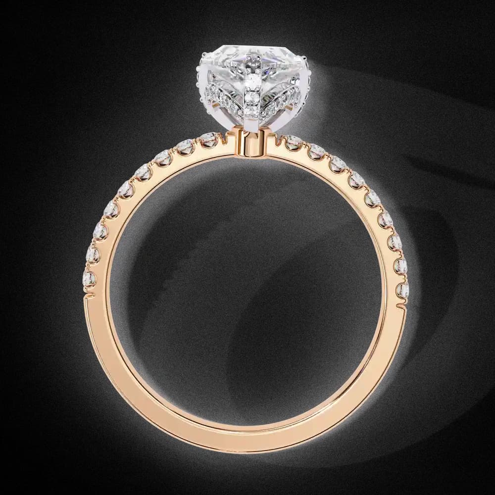 Sparkling Pear Cut Lab Grown Diamond Engagement Ring - Image 4 Sparkling Pear Cut Lab Grown Diamond Engagement Ring, view 4 of 14