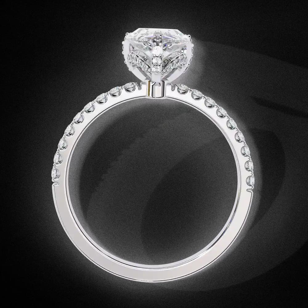 Sparkling Pear Cut Lab Grown Diamond Engagement Ring - Image 5 Sparkling Pear Cut Lab Grown Diamond Engagement Ring, view 5 of 14