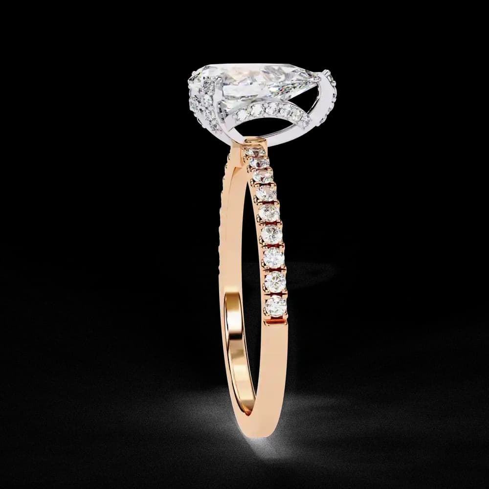 Sparkling Pear Cut Lab Grown Diamond Engagement Ring - Image 7 Sparkling Pear Cut Lab Grown Diamond Engagement Ring, view 7 of 14