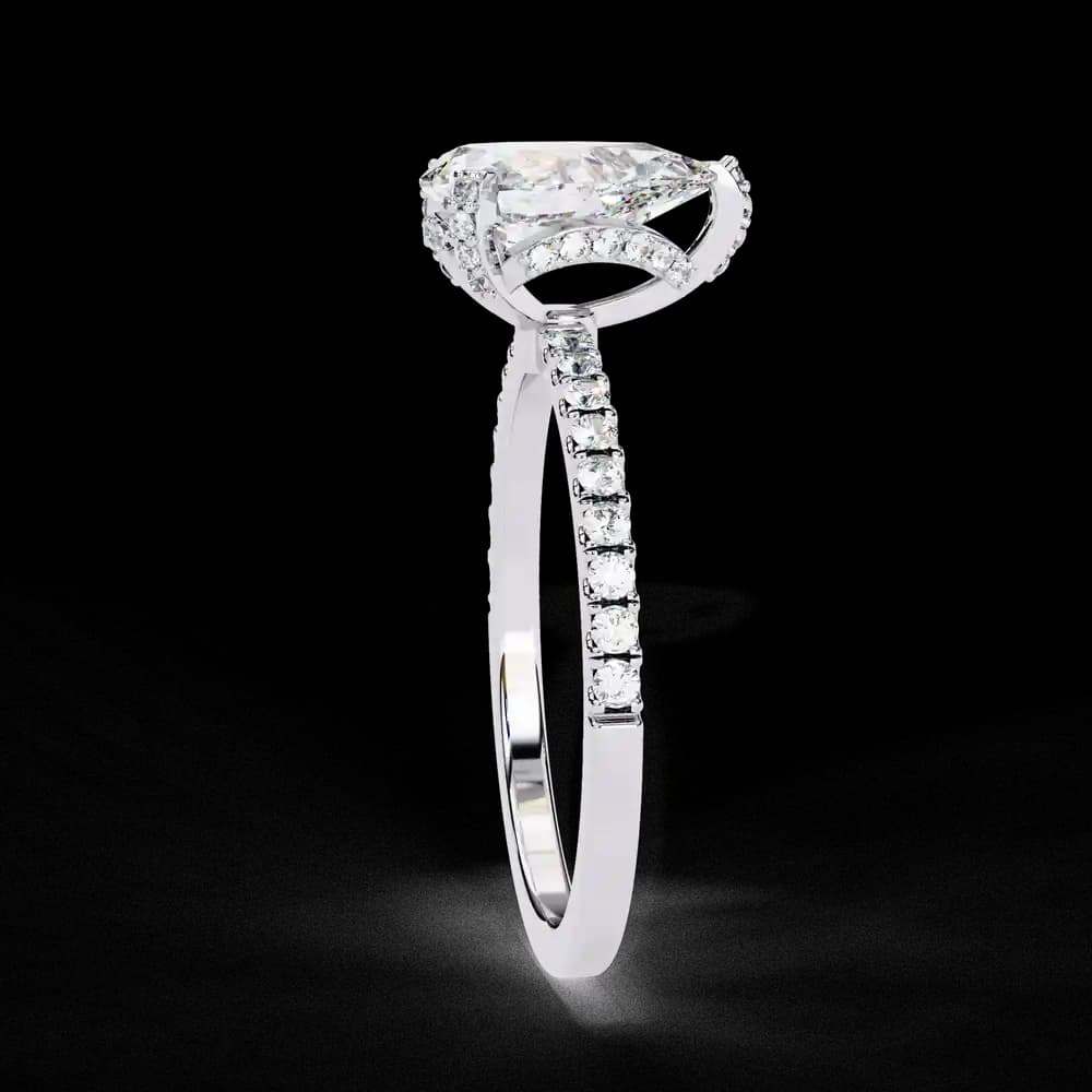 Sparkling Pear Cut Lab Grown Diamond Engagement Ring - Image 8 Sparkling Pear Cut Lab Grown Diamond Engagement Ring, view 8 of 14