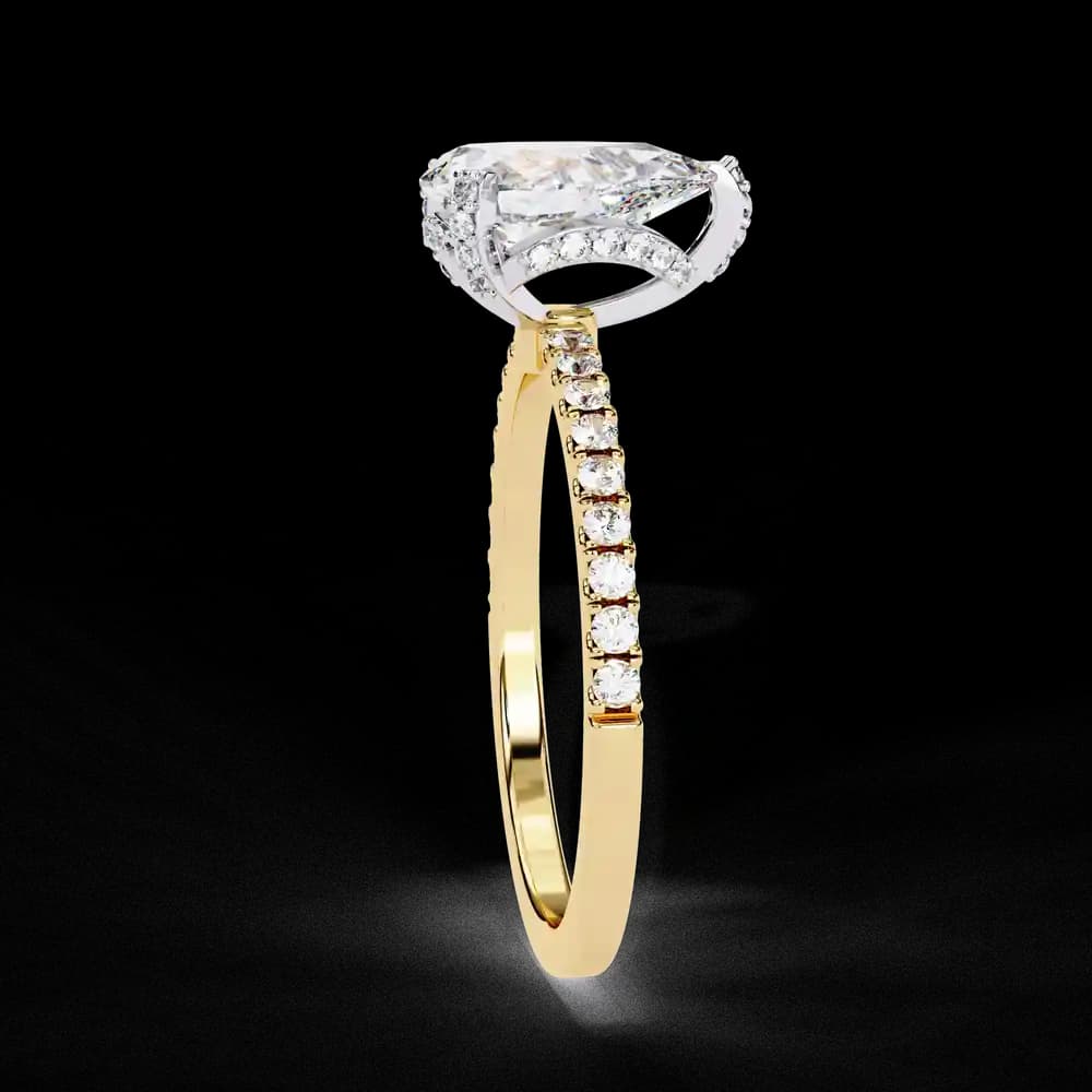 Sparkling Pear Cut Lab Grown Diamond Engagement Ring - Image 9 Sparkling Pear Cut Lab Grown Diamond Engagement Ring, view 9 of 14