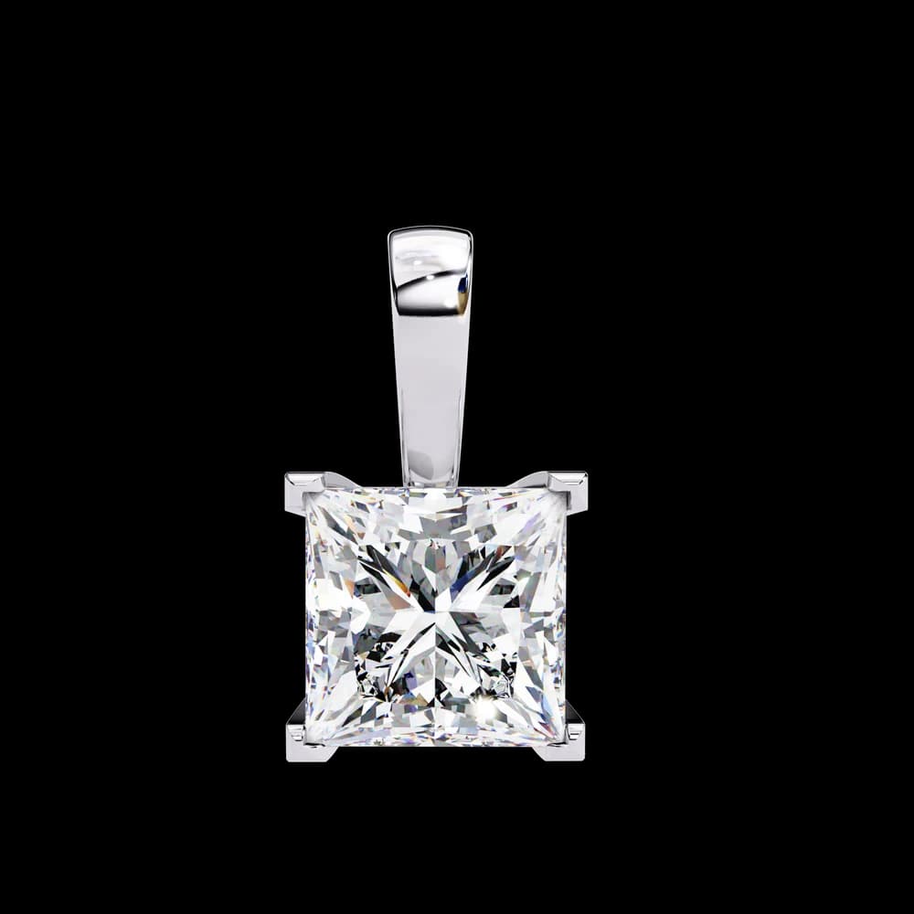 Sparkling Princess Cut Lab Grown Diamond Pendant - Image 10 Sparkling Princess Cut Lab Grown Diamond Pendant, view 10 of 16