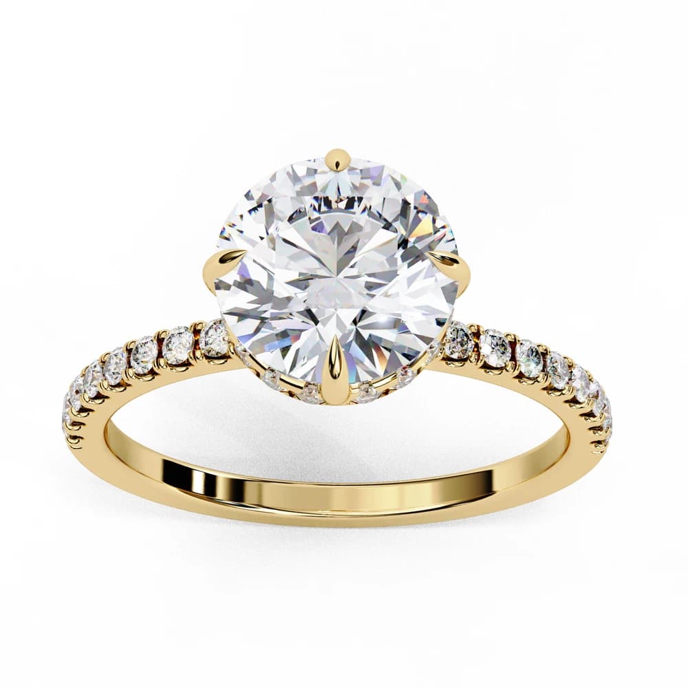 Sparkling Lab Grown Diamond Round Cut Engagement Ring - Image 10 Sparkling Lab Grown Diamond Round Cut Engagement Ring, view 10 of 13