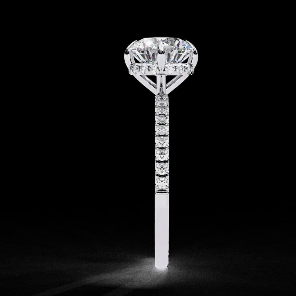 Sparkling Lab Grown Diamond Round Cut Engagement Ring - Image 13 Sparkling Lab Grown Diamond Round Cut Engagement Ring, view 13 of 13