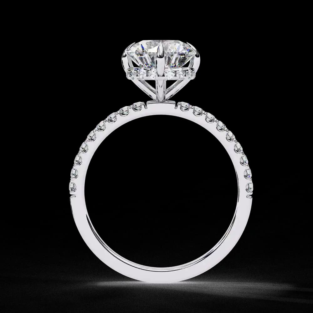 Sparkling Lab Grown Diamond Round Cut Engagement Ring - Image 2 Sparkling Lab Grown Diamond Round Cut Engagement Ring, view 2 of 13