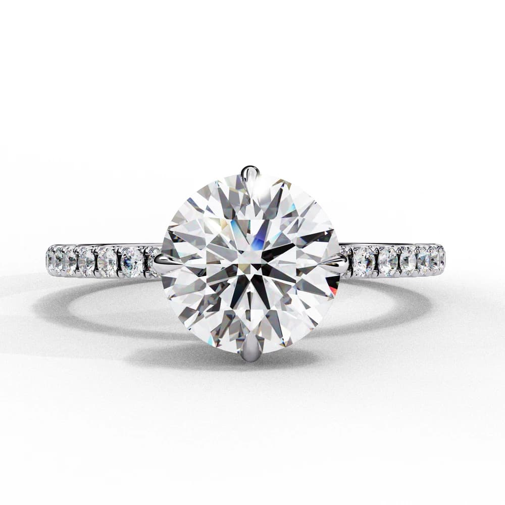 Sparkling Lab Grown Diamond Round Cut Engagement Ring - Image 6 Sparkling Lab Grown Diamond Round Cut Engagement Ring, view 6 of 13