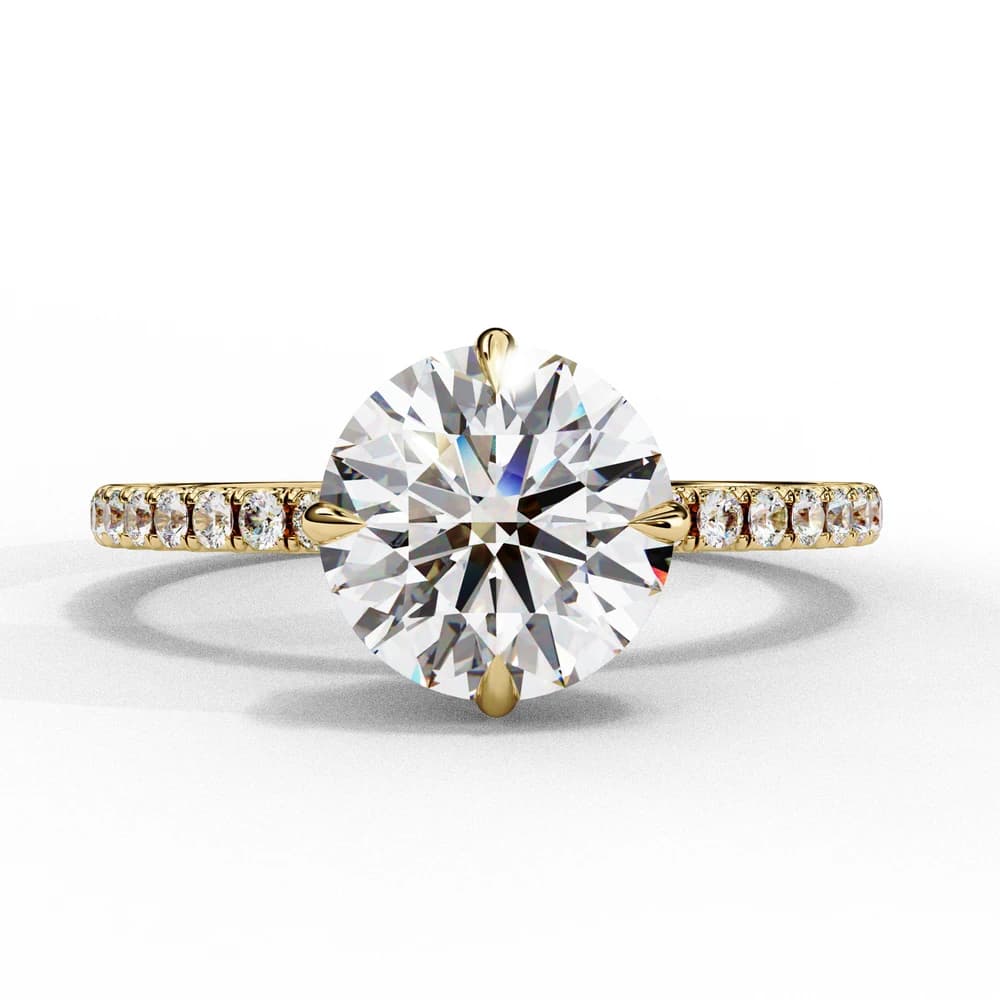Sparkling Lab Grown Diamond Round Cut Engagement Ring - Image 7 Sparkling Lab Grown Diamond Round Cut Engagement Ring, view 7 of 13