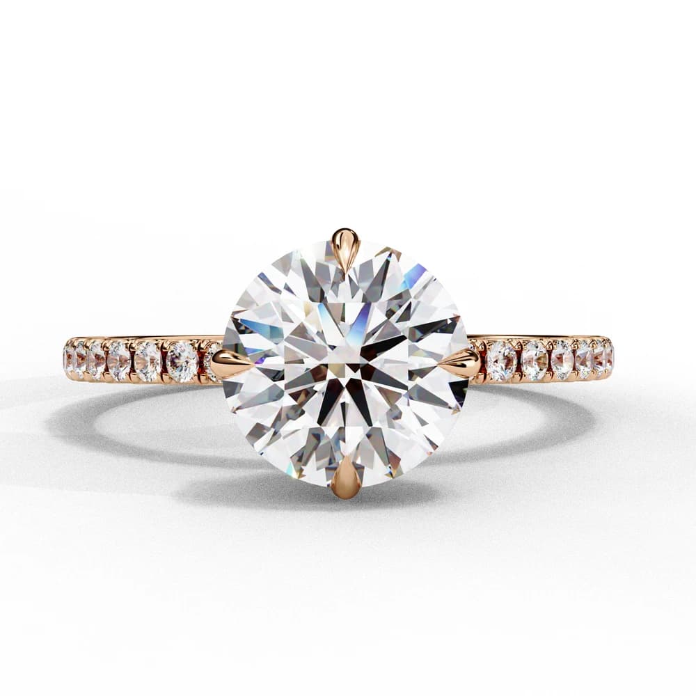 Sparkling Lab Grown Diamond Round Cut Engagement Ring - Image 8 Sparkling Lab Grown Diamond Round Cut Engagement Ring, view 8 of 13