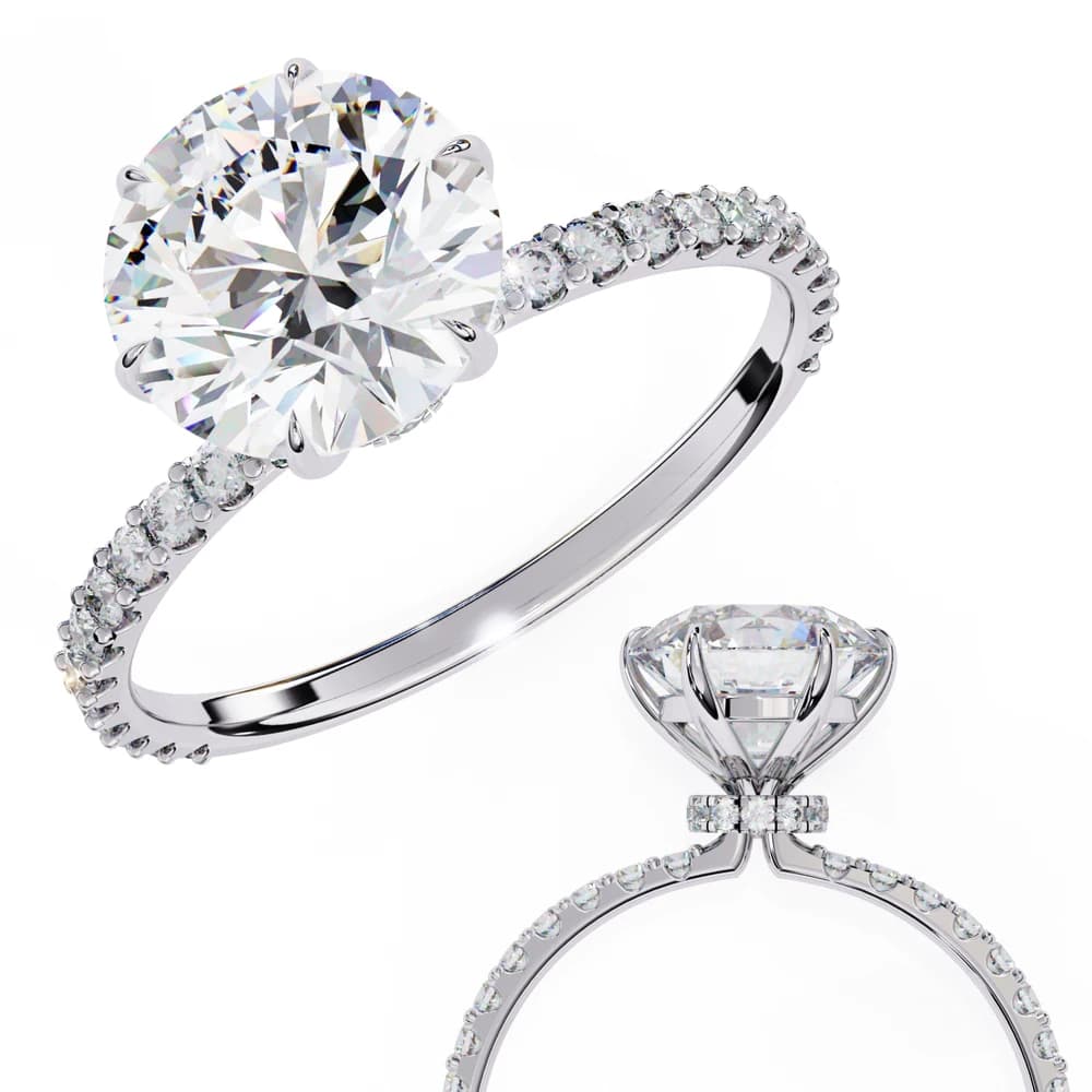 Sparkling Round Lab Grown Diamond Ring - Image 6 Sparkling Round Lab Grown Diamond Ring, view 6 of 7