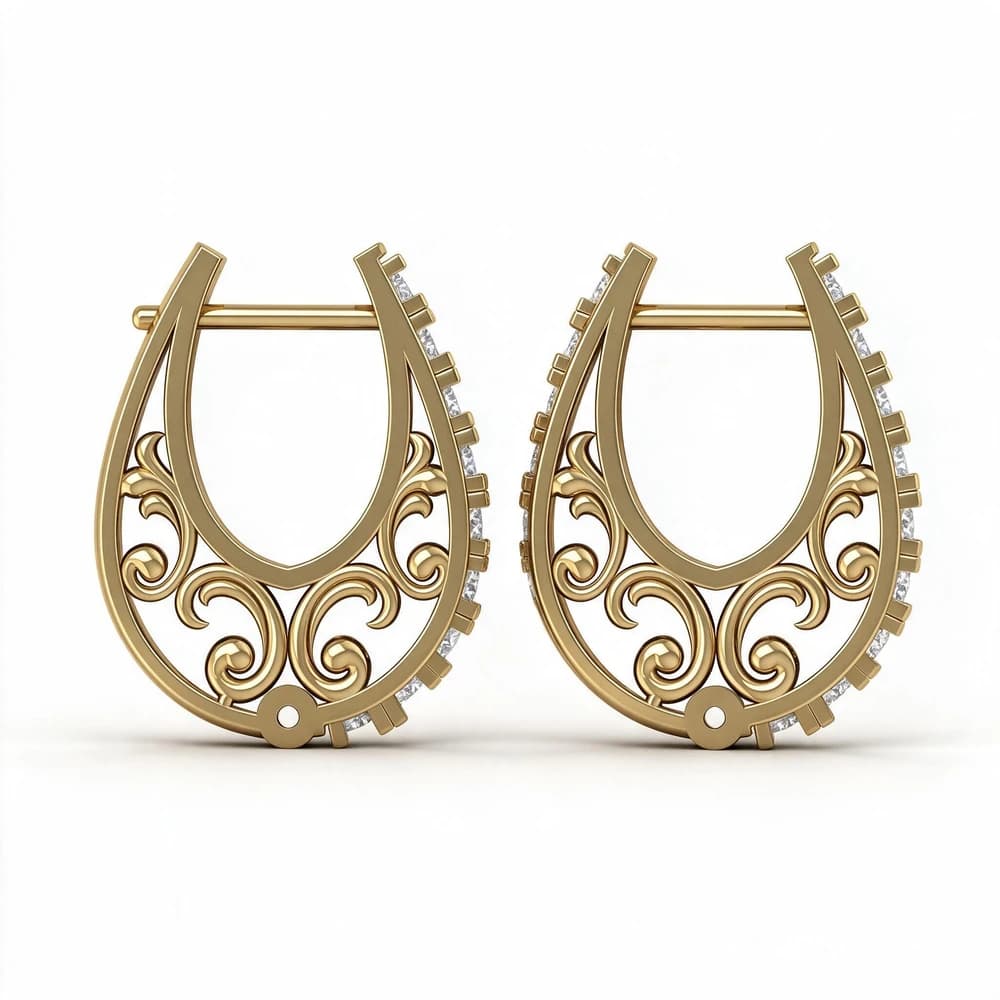 The Majestic Uffizi Diamond Hoops Earring - Image 3 The Majestic Uffizi Diamond Hoops Earring, view 3 of 3