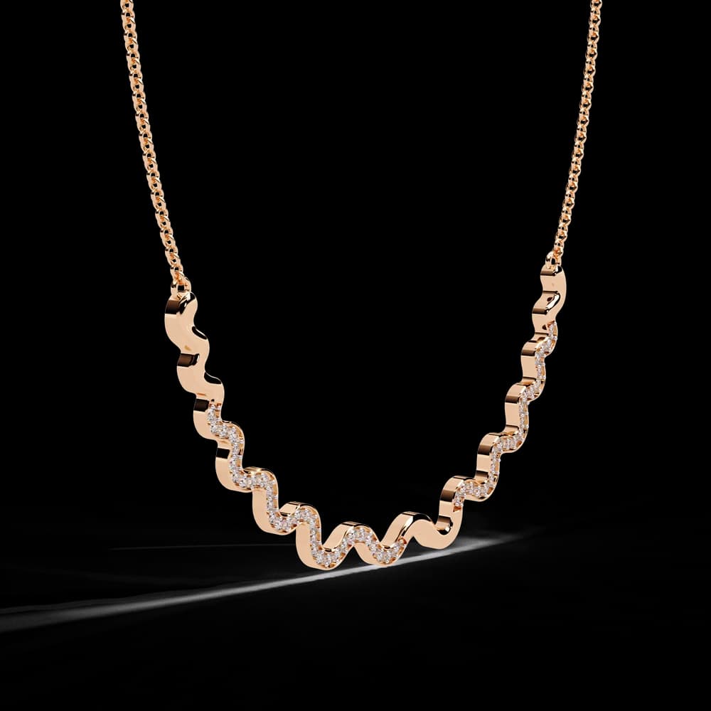 Sparkling Wave Lab Grown Diamond Necklace - Image 2 Sparkling Wave Lab Grown Diamond Necklace, view 2 of 6