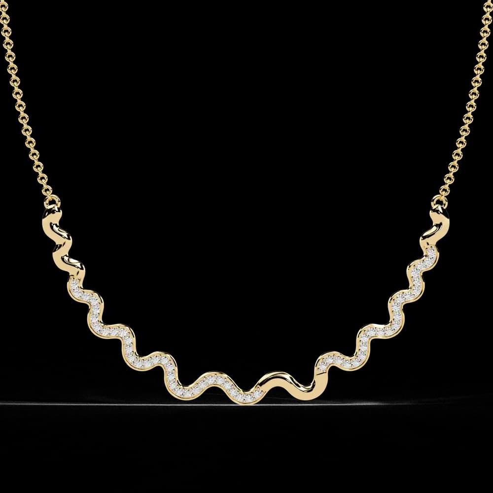 Sparkling Wave Lab Grown Diamond Necklace - Image 5 Sparkling Wave Lab Grown Diamond Necklace, view 5 of 6