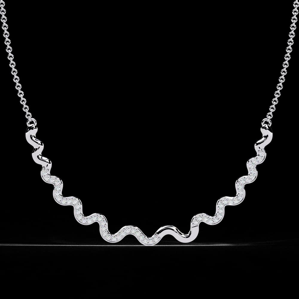 Sparkling Wave Lab Grown Diamond Necklace - Image 6 Sparkling Wave Lab Grown Diamond Necklace, view 6 of 6